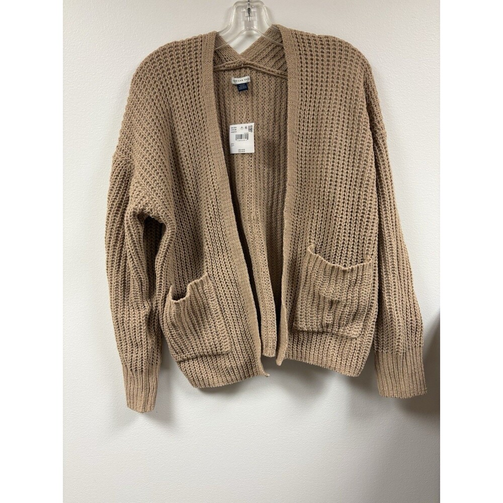 NWT American Eagle Women’s Open Front Cardigan Brown Size XS Knit 2 Pockets